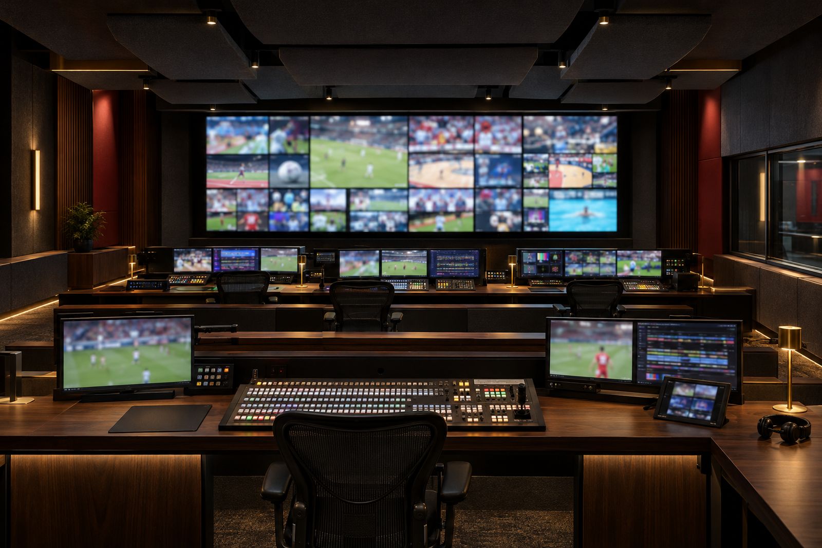Concept rendering of a sports production control room